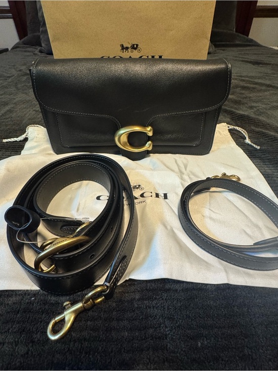 Coach Handbags - Coach Black Natural Grain Leather Tabby 26 with Gold 'C' Buckle
